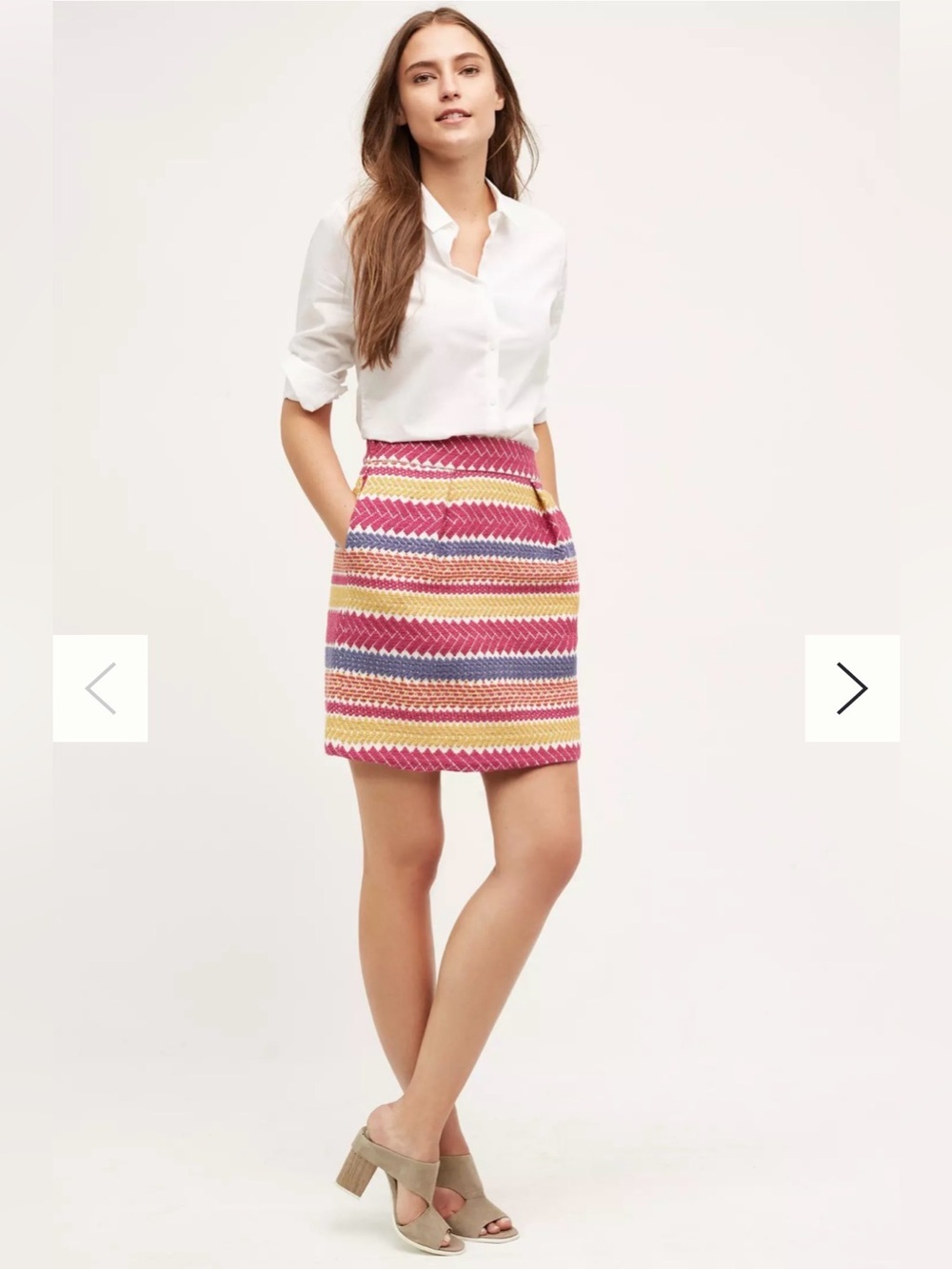 Nomad Nomad Jacquard Striped Skirt - Pink, Yellow & Blue